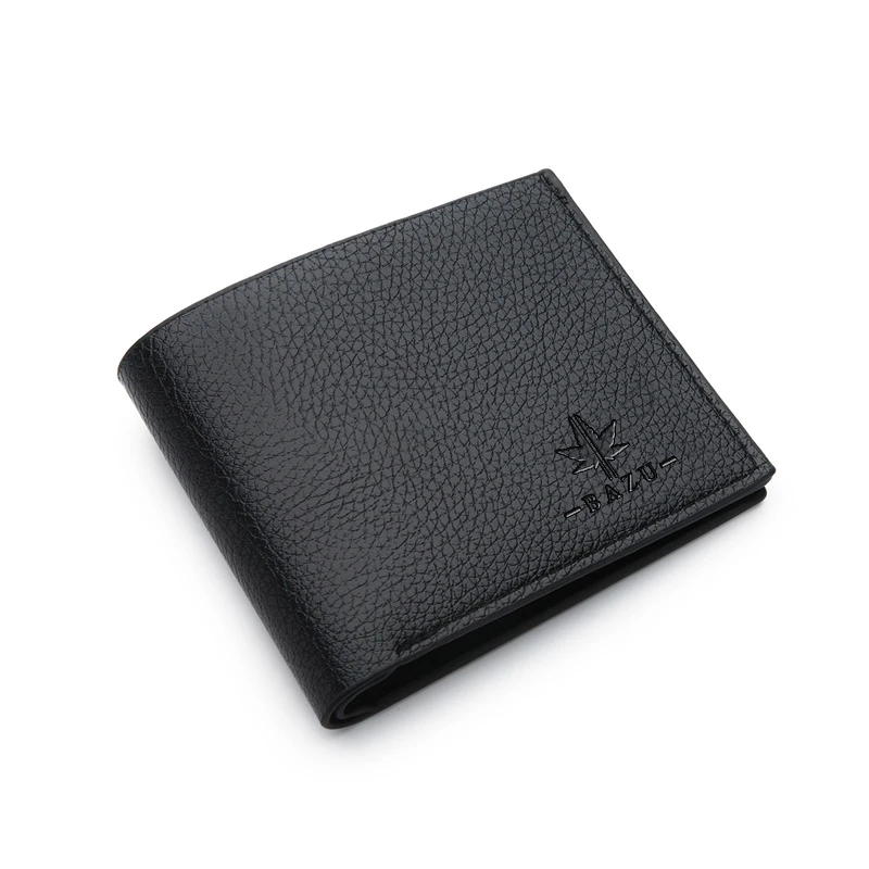 

Men PU cheap wallet short custom logo promotional wallet for men, Black, brown