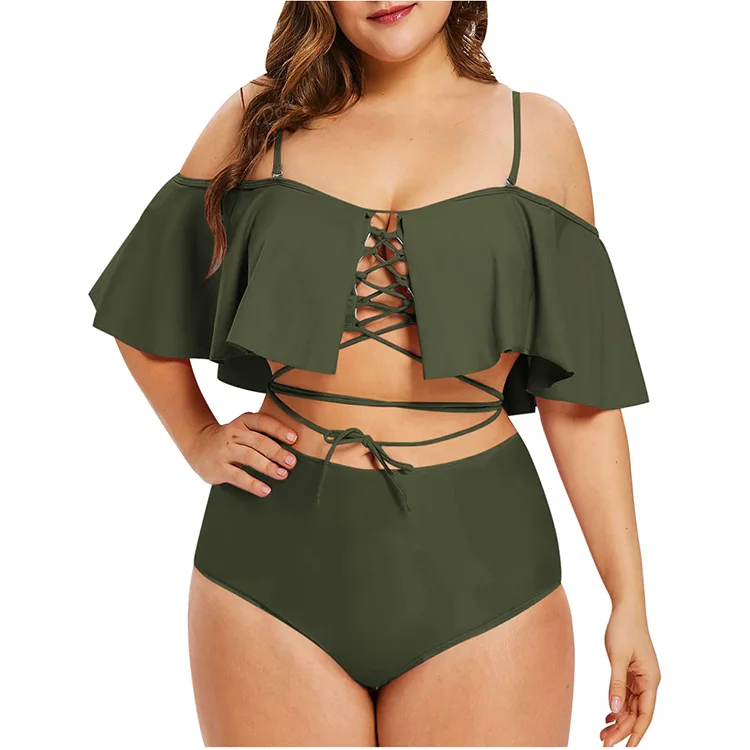 

Fat Women Beachwear Big Size Bikini Plus Size Sexy Flower Swimwear