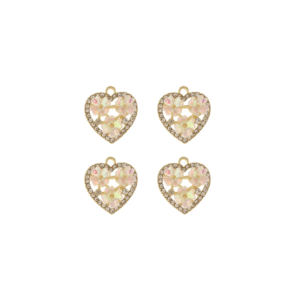 

Jewelry Accessories Cordial Design 50Pcs 16*17MM Jewelry Accessories Rhinestone Earrings Pendants DIY Heart Shape Jewelry Find