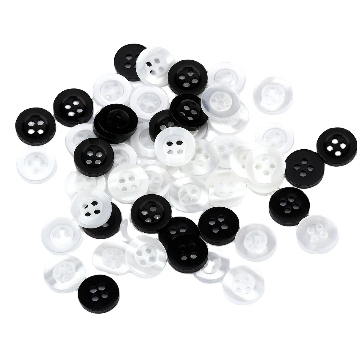 

LB-53-55-56] wholesale colorful resin cost-effective black button with logo white small button  white shirt black buttons