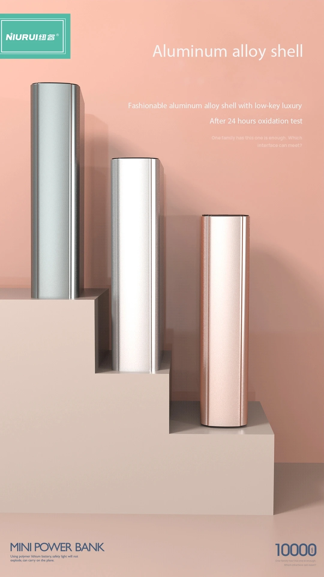 low price high quality power banks Niurui R50 10000mah mini powerbank - ANKUX.COM