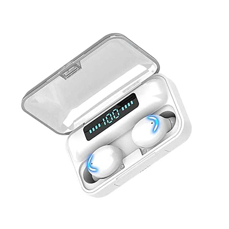 

TWS BT 5.0 Earphones 2600mAh Charging Box Wireless Headphone 9D Stereo Sports Waterproof Earbuds Headsets With Microphone, White,black