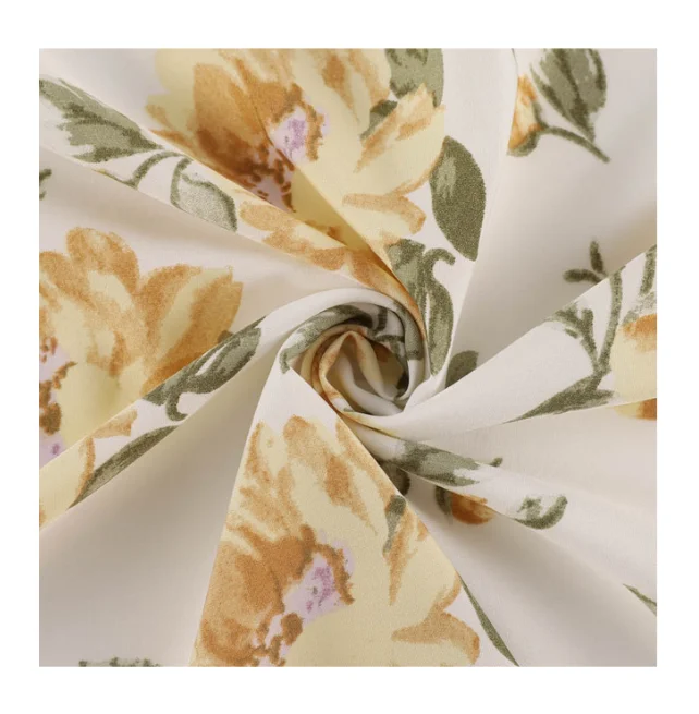 

OEM Custom Digital Printing Floral Design 100% Viscose for Women Casual Dress