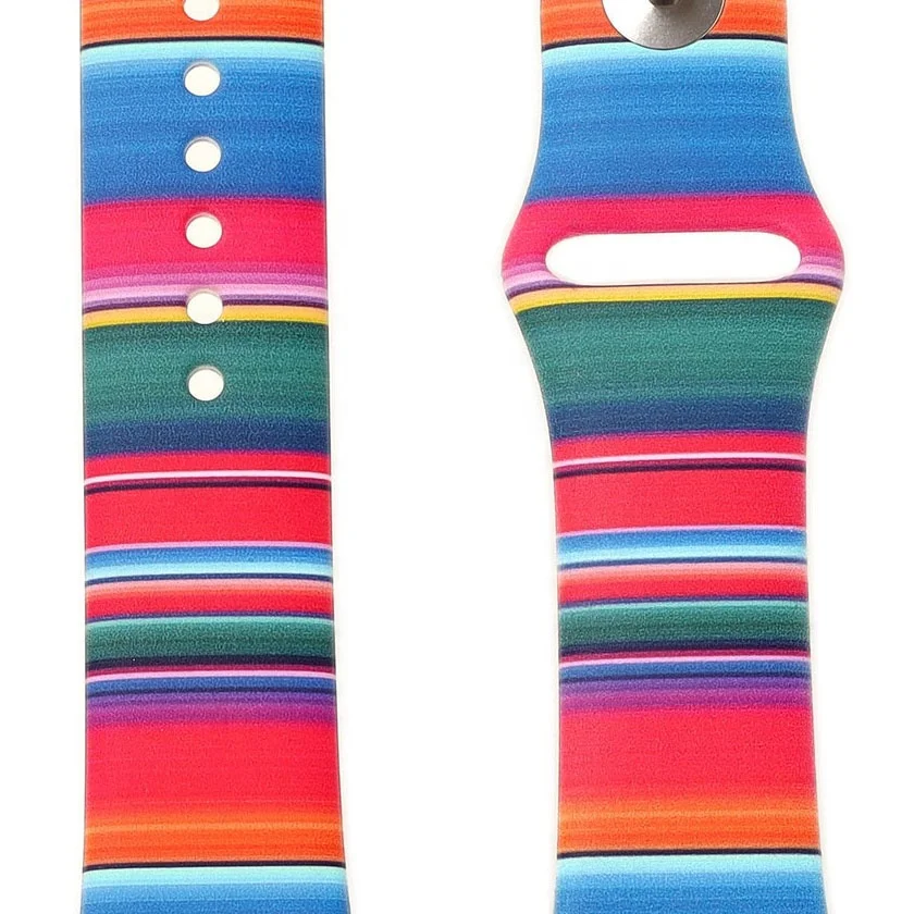 

Wholesale Ready To Ship Inspired Serape Print Silicone Watch Band