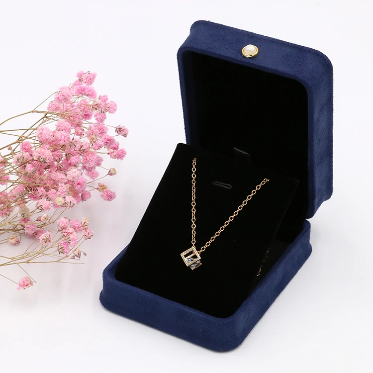 

Packaging Gift Velvet Engagement Ring Box Ring Necklace Jewelry Box Pearl Jewelry Box Set, Green,gray,pink,blue