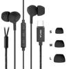 USB Type C wired stereo earphone noise cancelling headset with mic for Google Pixel 3 Samsung S10
