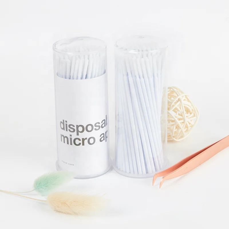 

Wholesale 100 Pieces 13MM Grafting Eyelash Cotton Swab Semi-Permanent Beauty Cleaning Stick, White