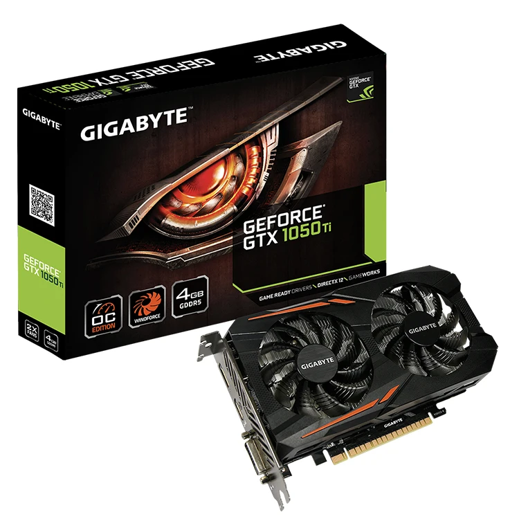 

GIGABYTE NVIDIA GeForce GTX1050Ti OC 4G with GDDR5 128bit Memory Support up to 8K Display @60Hz GraphicsCard (GV-N105TOC-4GB)
