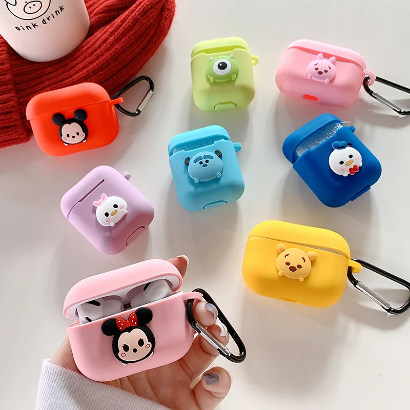 

Animation Cute Mickey Minnie Monsters Inc Donald Duck Figurine Silicone Case For Airpods Pro 3 2 1 Cover Cases Cartoon, Multi