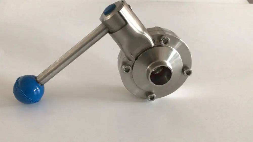 
Stainless Steel 304 Tri-Clamp Connection DN50 Sanitary Butterfly Valve 