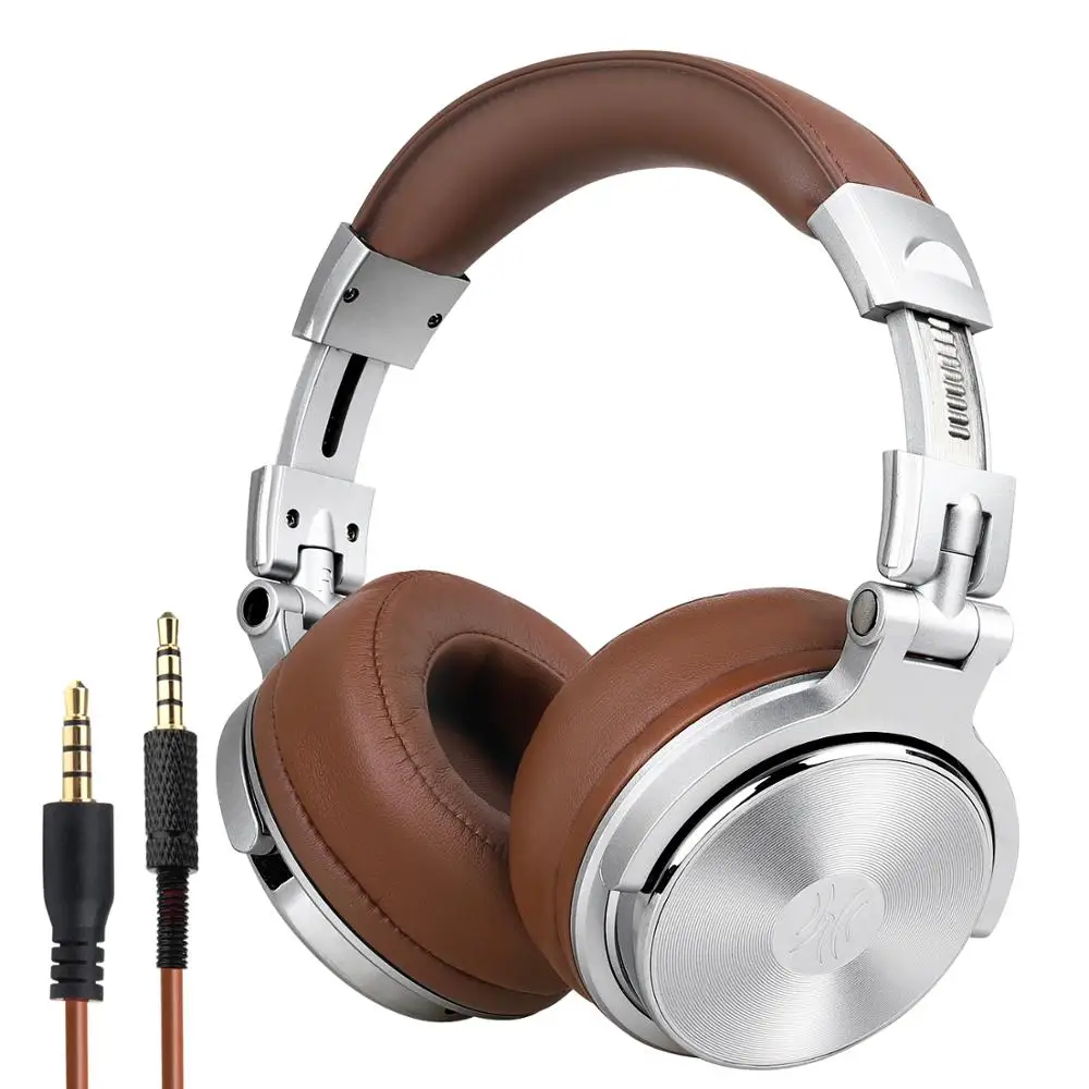 

OneOdio PRO 30 Headphones DJ Dual Audio Jack Cable Headphones For Recording Studios, Brown