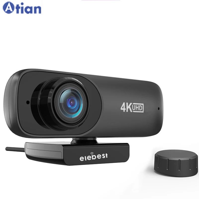 

50% Off USB Webcam Video Telecamera Conference Streaming PC Camera Full HD 2160P HD 4K Webcam With Microphone, Black