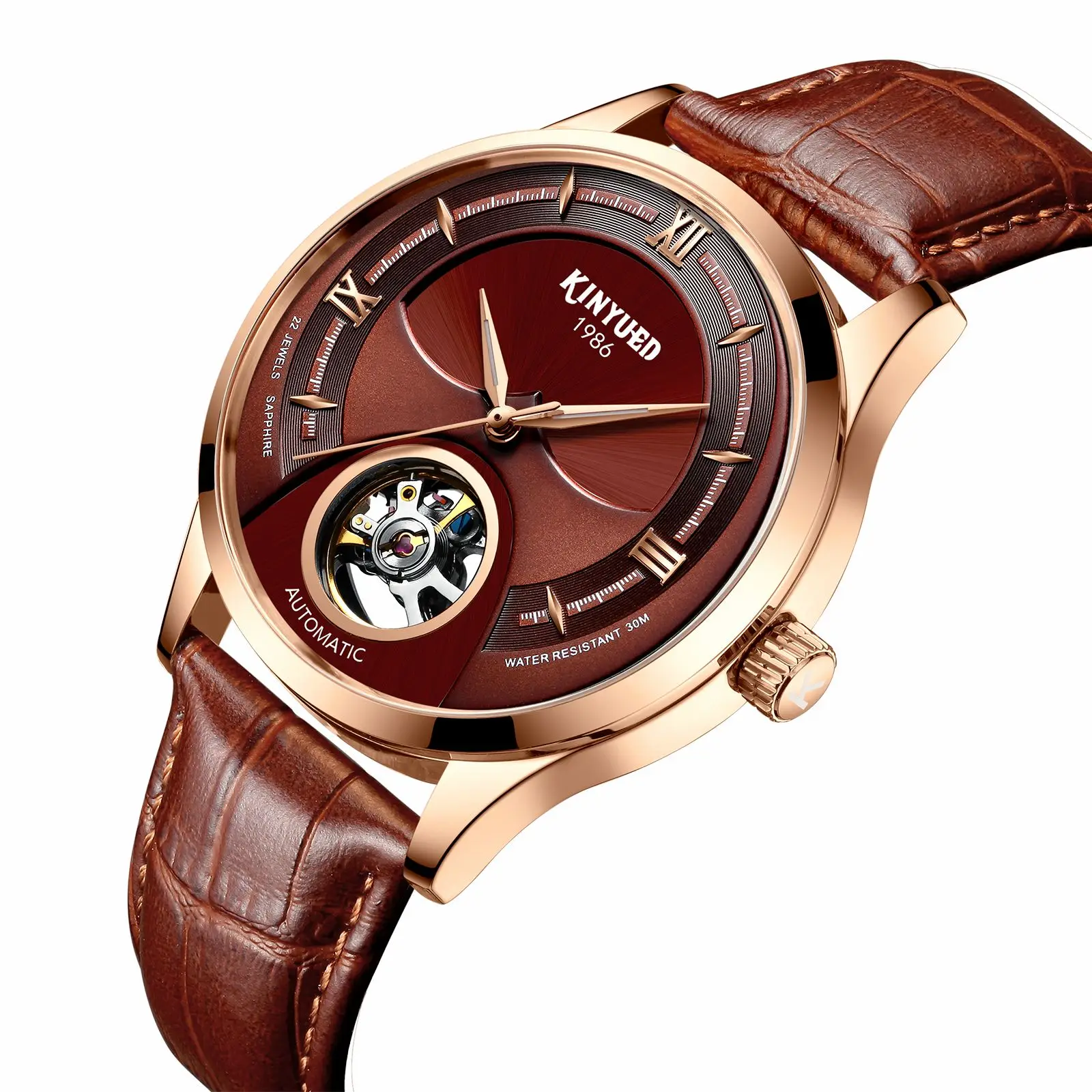 

KINYUED Minimalist Watch Mens Mechanical relojes, 3 colors