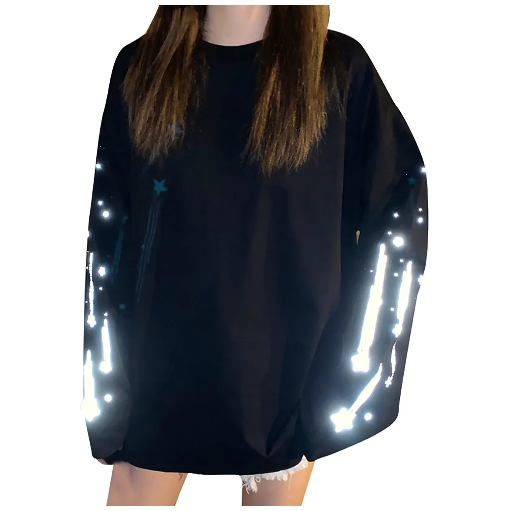 

Women Sweatshirt Streetwear Print Korean Long Sleeve Pullover Crew Neck Sweatshirt Oversized Sweatshirt, Different colors and support to customized