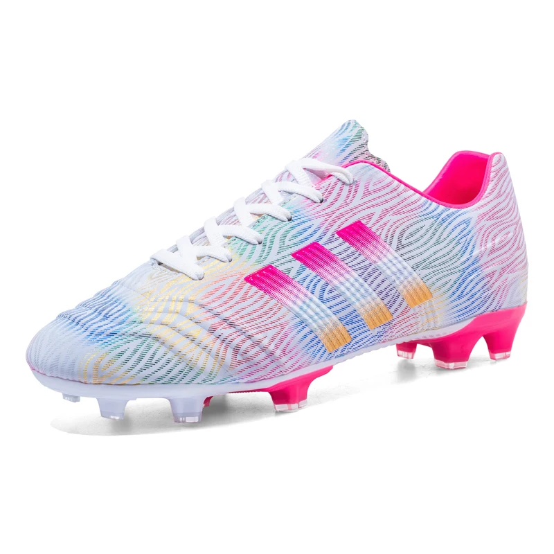 

New Outdoor Training Turf Football Cleats Shoes Football Boots Long Spikes Youth Sports Colorful Shoes