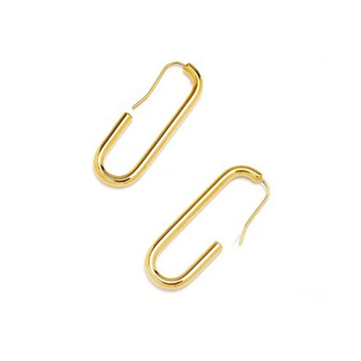 

Minimalist Geometric Oval Earrings Gold-plated Hook Earrings for Women Wholesale, Picture shows