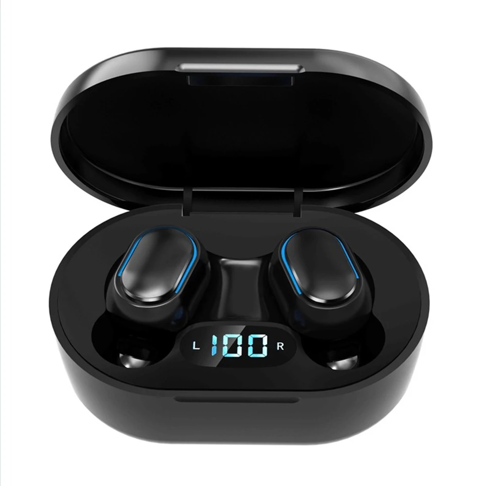 

LED Display Headsets E7S TWS Wireless BT 5.0 Earphones 6D Stereo Waterproof Mini Earbuds With Charging Case