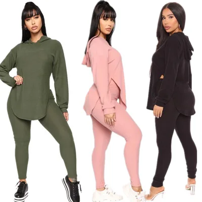 

2021 New wholesale custom women sweatsuit set tracksuit