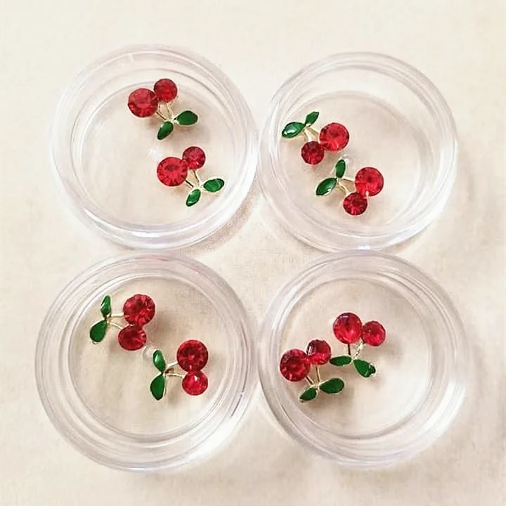 

Beauty top Alloy Cherry Nail Art Charms for DIY Summer Nail Art Accessories