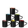 Rubsub C06 Hot Selling New Heart Handle Inner Heat Sensitive Cup Outer Matt Ceramic Cup Color Changing Magic Tea Cup