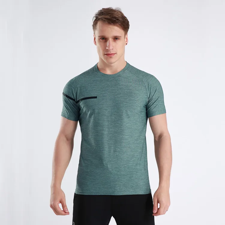 

Drop Shipping Men Dry Fit Moisture Wicking Tshirt Active Athletic Gym T-Shirt, Black/customized color