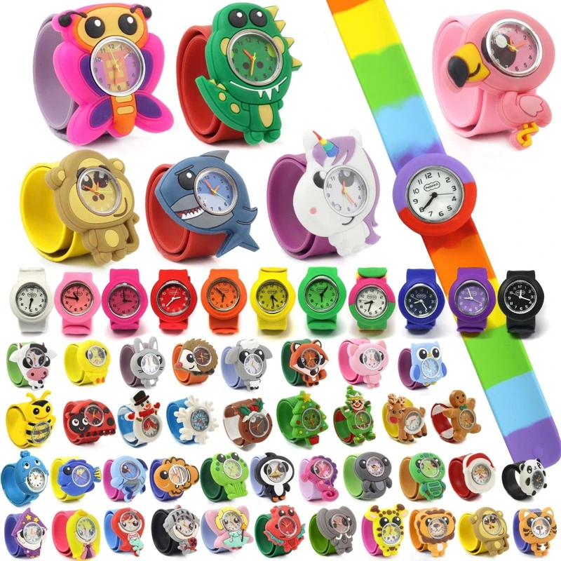 

Lovely Bendable Kid Slap watch Children 3D Animals Cartoon Silicone Slap Watches