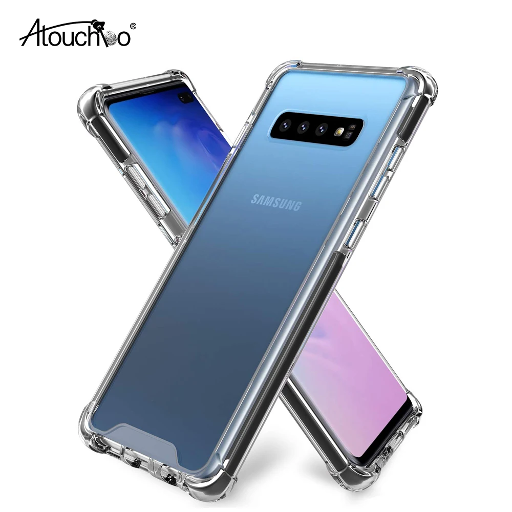 ATOUCHBO 1.0MM ANTI SHOCK For Samsung Galaxy S10 Plus / S10E Armor Back Case TPU Bumper Hard PC Back Shockproof Phone Cover