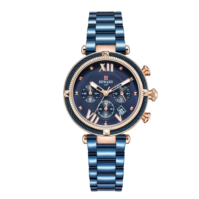 

REWARD Women Watches Luxury Brand Reloj Mujer Waterproof Sport Stainless Steel Quartz Watch Ladies Chronograph 24Hour Date Clock