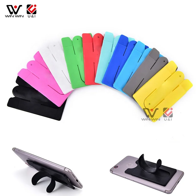 

Promotion Gift Mobile Phone Card Holder Credit Phone Case Cell ID Card Holder, Silicone color can be ated by pms number