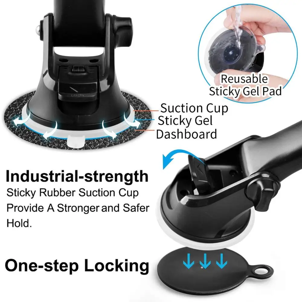 
Universal 360 Rotation Automatic Locked Car Phone Holder Bracket stand Windshield Mount for GPS Mobile Phone Holder - intl 