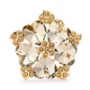 New exquisite small and fresh style White blue yellow black five petal water drill buttons
