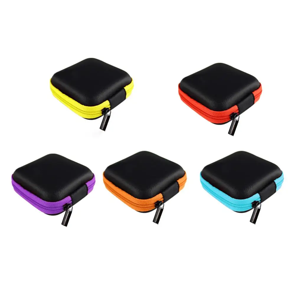

EVA Storage Bag For Headphones With Zipper Custom Square Portable Case For USB Data Line, 7colors or custom