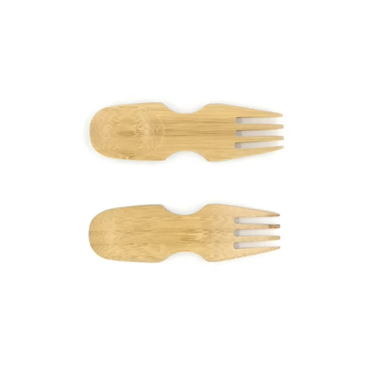 

Eco friendly Custom logo  bamboo spork solid camping spork