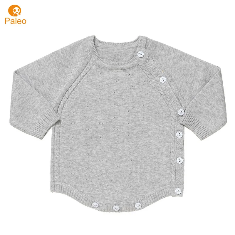 

OEM gray cotton breathable button up baby romper jumpsuit