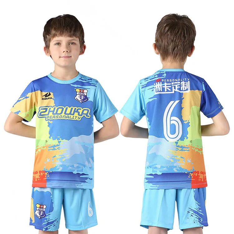 

Kids Western Wear Football Soccer Jersey Uniform Design High Quality Kids Sports Summer Soccer Wear