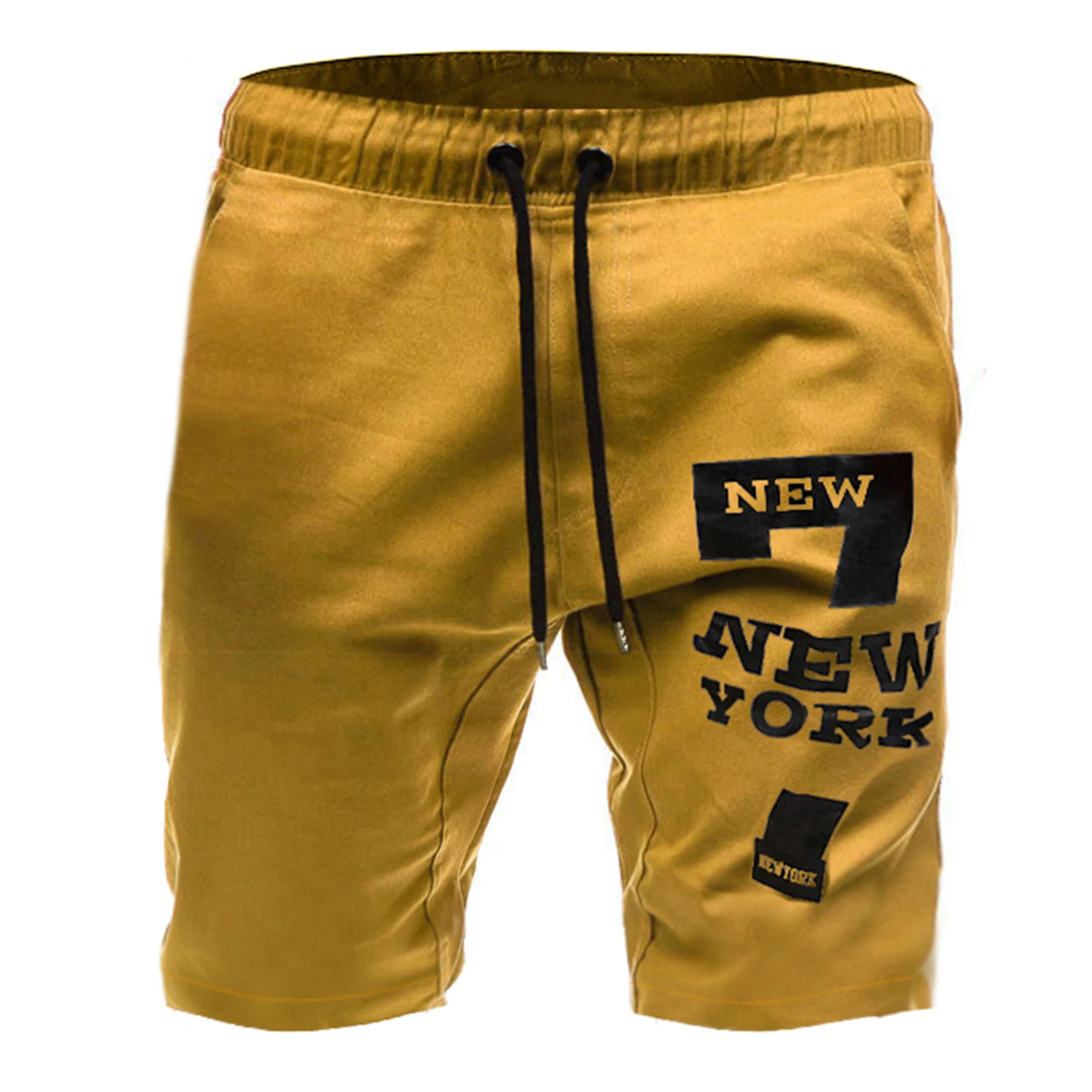 

Summer New Men's Drawstring Decorative Letter and Digital 7 Printed Sports Shorts