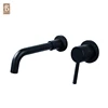 Industry Style Netherlands Hot Selling Separating Style Wall Mounted Matte Black Brass Concealed Brass Basin Faucet