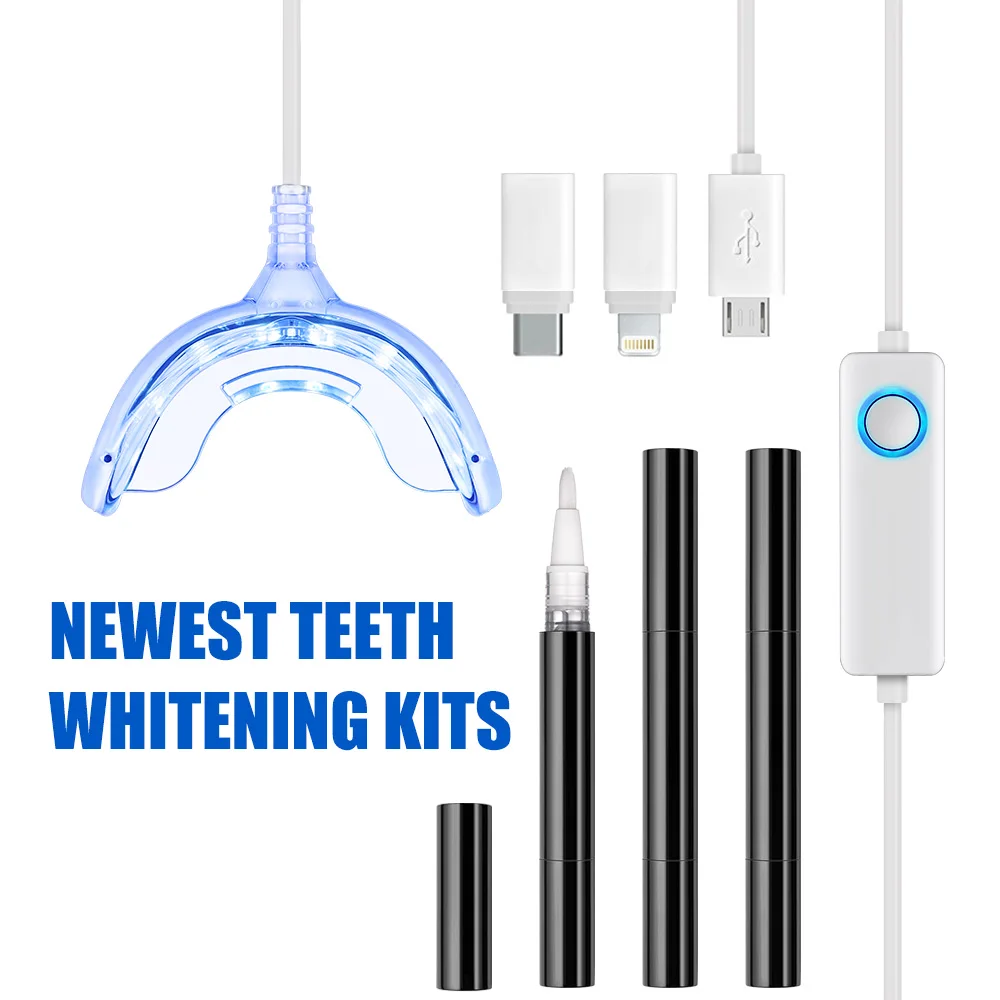 TOWODE Private Label FDA Approved LED Light Tooth Bleaching Ge Kits Home Teeth Whitening Kit