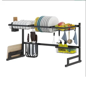 Image of standing Stainless Steel kitchen organizer rack set kitchen tool stainless steel holder