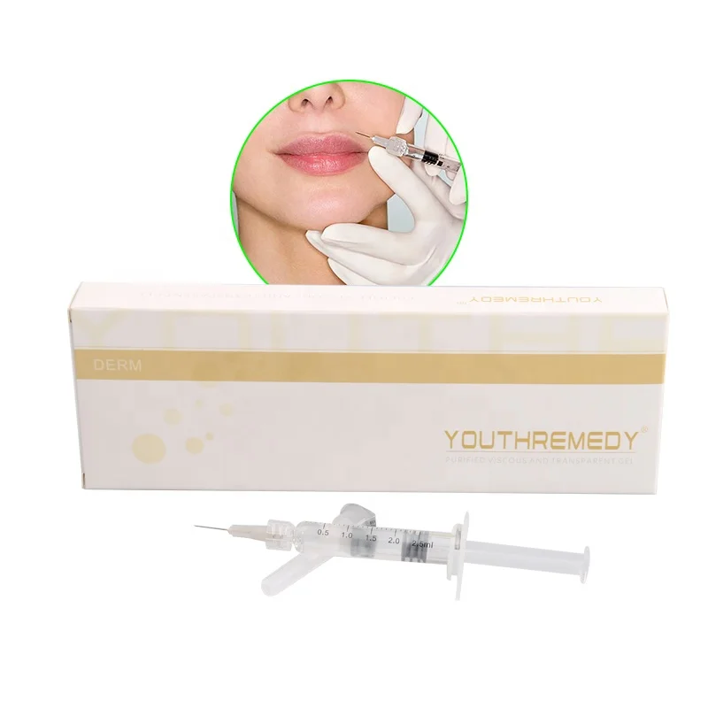 

skin care facial filler 2ml cross linked bulk hyaluronic acid lips gel injection, Transparent