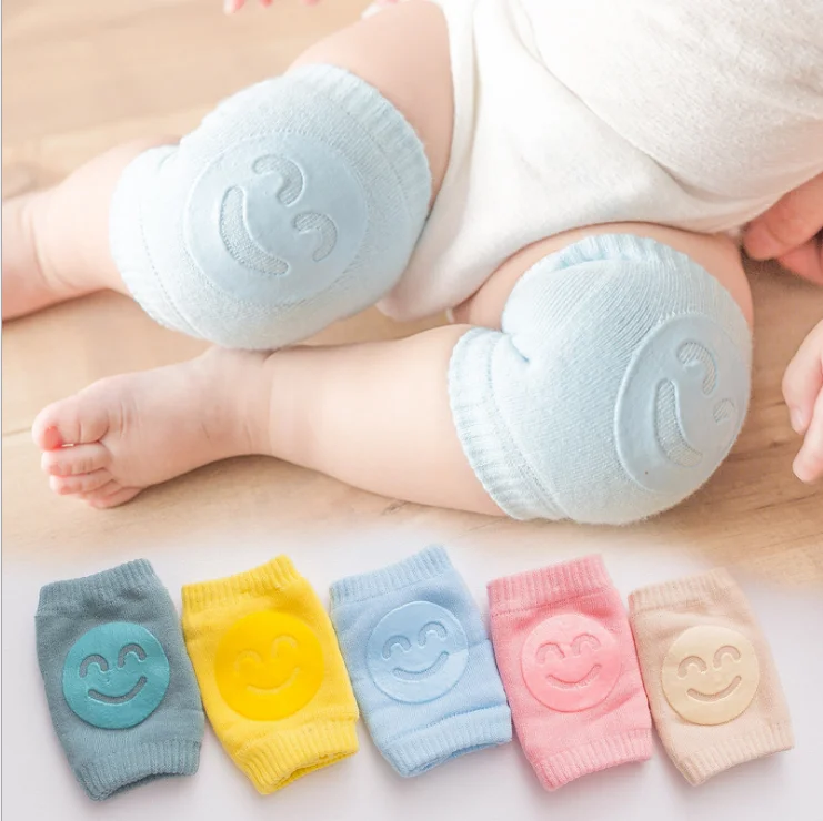 

2019 New cotton knee pad smiling face baby safety knee pads cotton baby knee pads for crawling, N/a