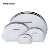Sequin Silver 4 Pieces Shell Makeup Round Wholesale Cosmetic Bag PU Saffiano Genuine Glitter Fabric For Cosmetic Bag Sets