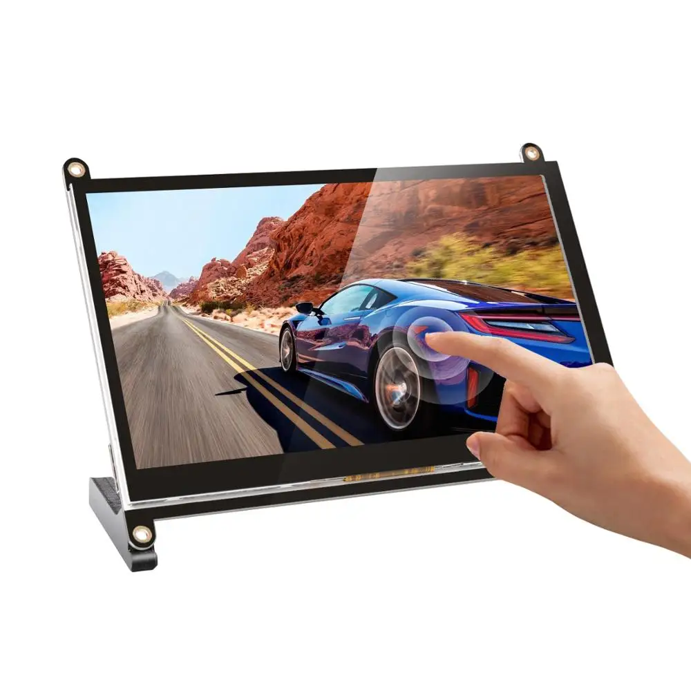 Factory unique design 7 inch touch screen lcd monitor for raspberry pi 1024 X600  built-in speaker with prop stand touch pen