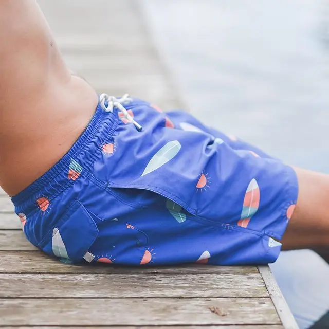 

OEM wholesale swimwear manufacturer custom printed kids swimwear boy beach trunks