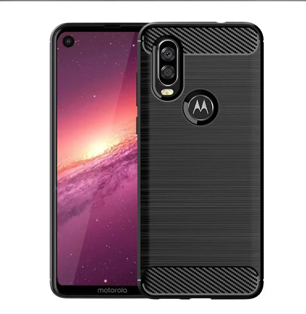 

Carbon Fiber Shockproof Soft TPU Back Cover mobile Phone Case For Moto One Vision