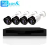 H265X 1080P POE Security Camera Kit 4CH NVR Night Vision Colorful P2P Waterproof Security System Camera