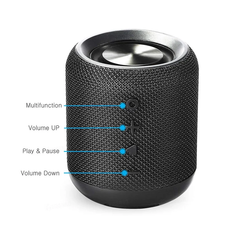 

Smart Home Audio 10 Watt Mini Fabric Bluetooth Speaker, Gray/silver/white