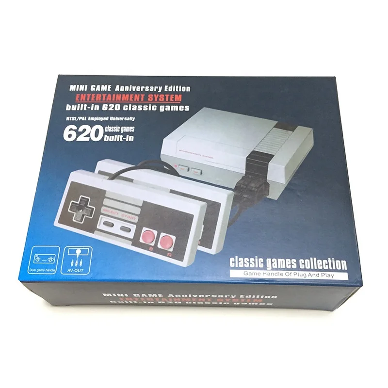China Factory Price High Quality Retro Video Game Console 8 Bit 620 in 1 Built in 620 Games with 2 Controllers FC games TV-out
