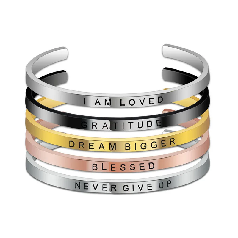 

2019 New Arrivals Fashion Jewelry,Jewellery Stainless Steel Custom Inspirational Bracelets Bangles Wholesales