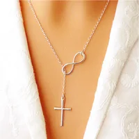 

Simple design Infinity love and Cross pendant Necklace for gift